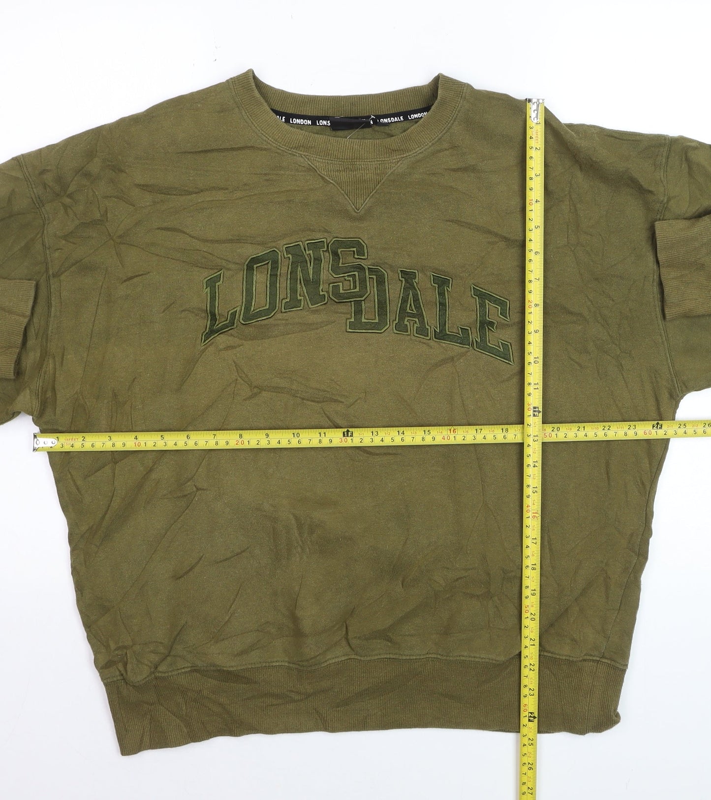 Lonsdale London Men's Khaki Green XL Crew Neck Pullover Sweatshirt