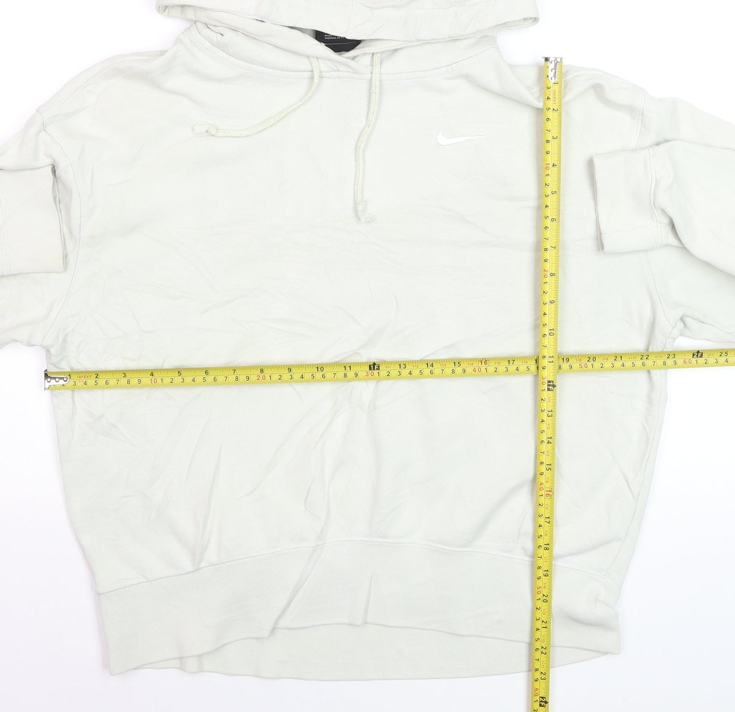 Nike Men's White Pullover Hoodie S Regular Fit Fleece Logo