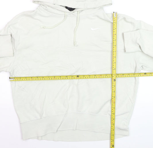 Nike Men's White Pullover Hoodie S Regular Fit Fleece Logo