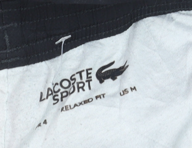 Lacoste Sport Men's Black Relaxed Fit Jogger Trousers Size M Polyester