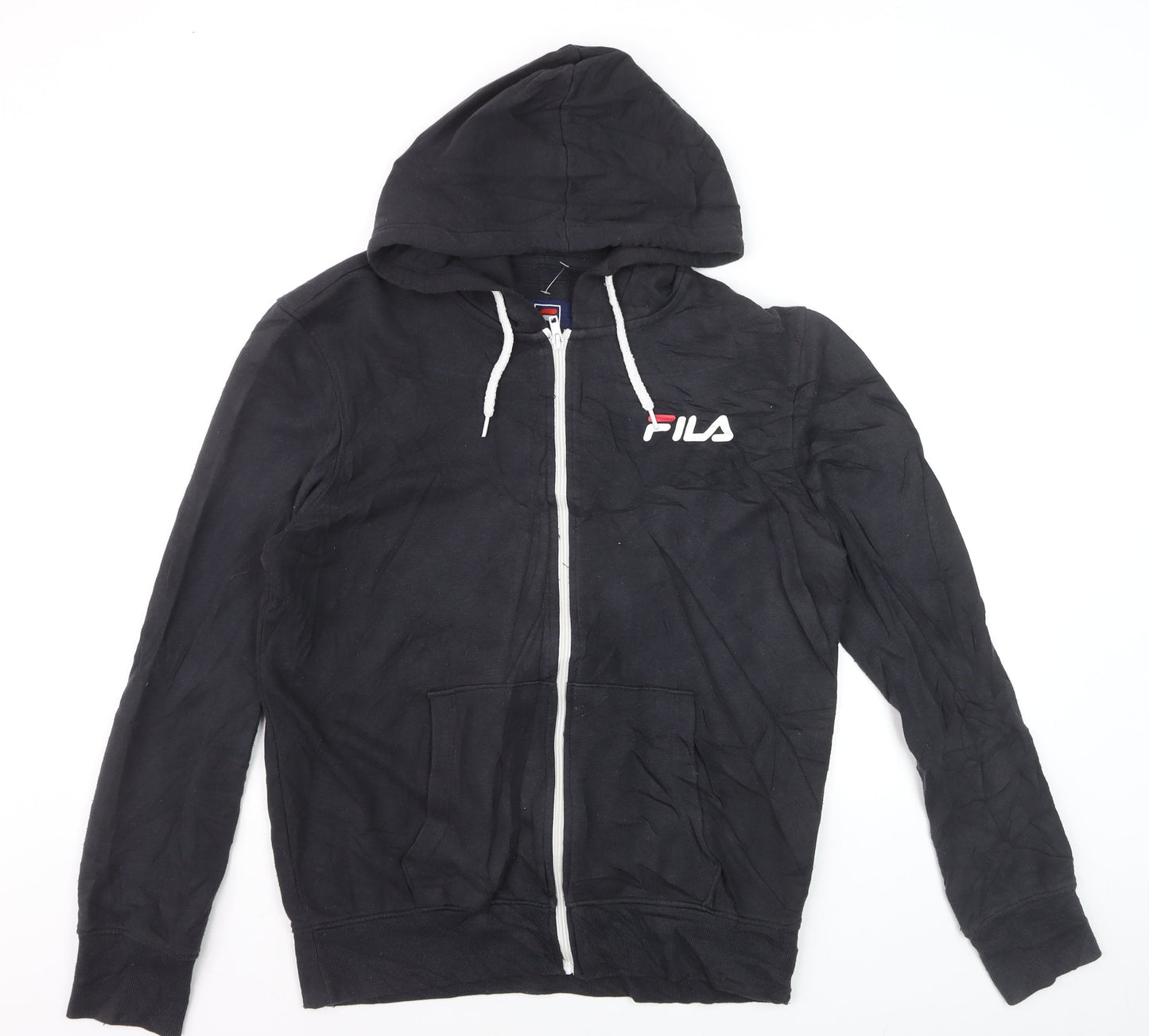FILA Men’s Black Full Zip Hoodie Size M Sports Casual Sweatshirt