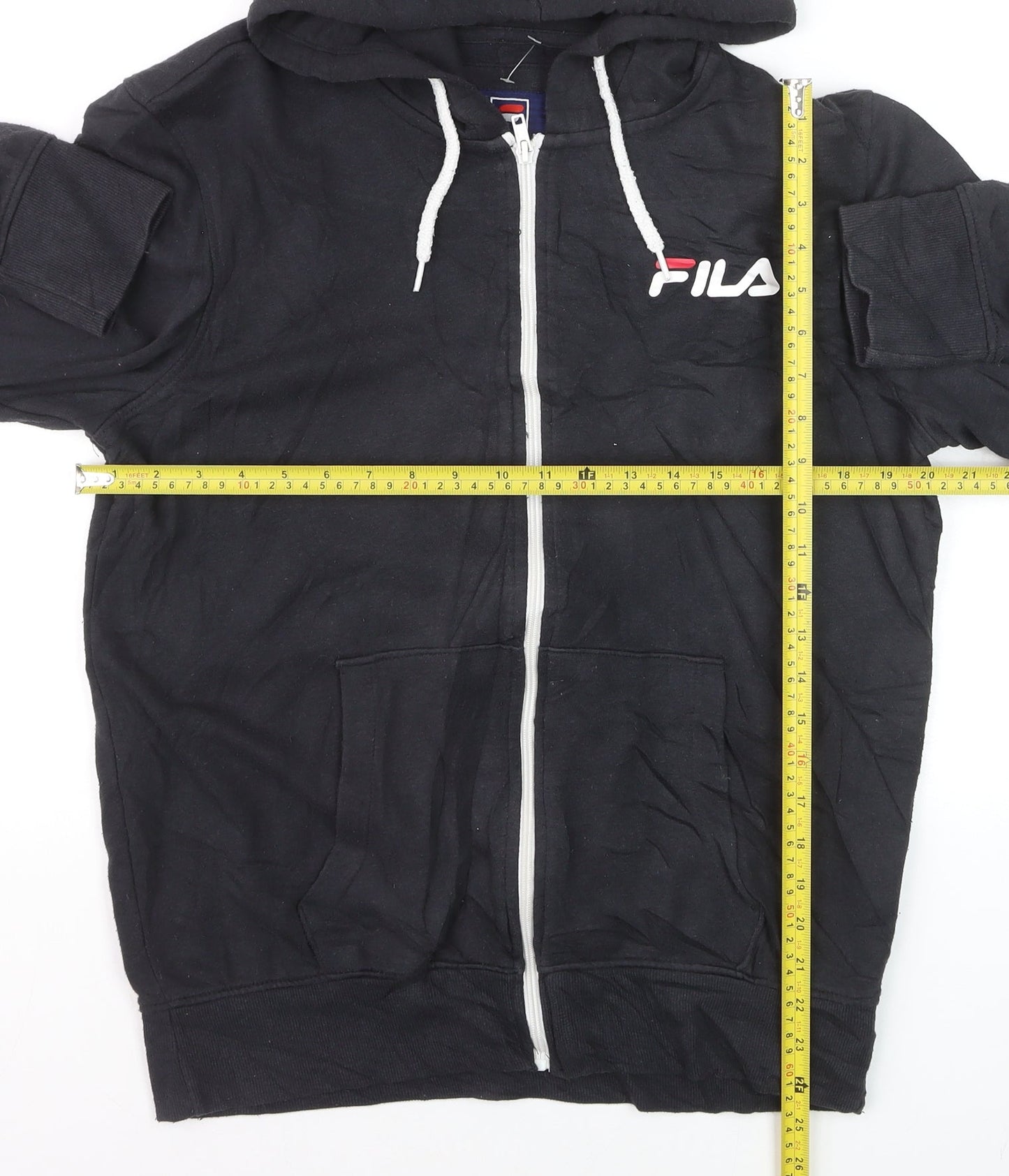 FILA Men’s Black Full Zip Hoodie Size M Sports Casual Sweatshirt