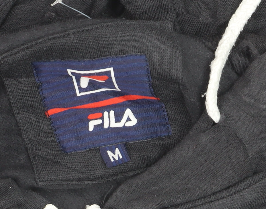 FILA Men’s Black Full Zip Hoodie Size M Sports Casual Sweatshirt