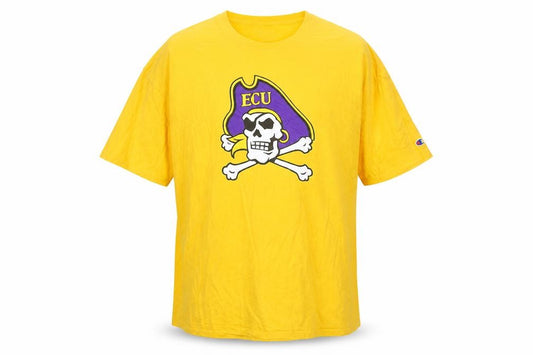 Champion Men's Yellow ECU Pirate Graphic 3XL Cotton T-Shirt