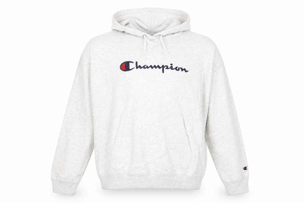 Champion Mens Grey Pullover Hoodie Medium Logo Sportswear