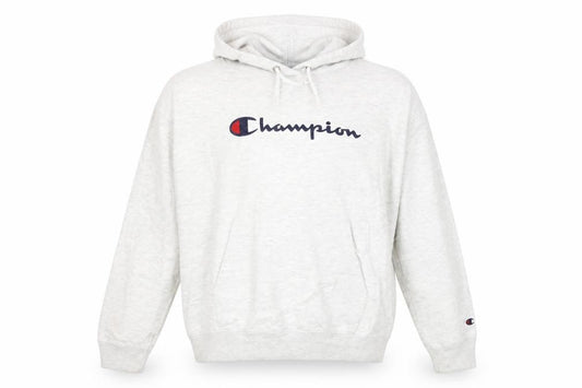 Champion Mens Grey Pullover Hoodie Medium Logo Sportswear