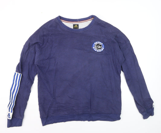 Adidas Originals Blue Men's XL Pullover Sweatshirt Crew Neck Long Sleeve