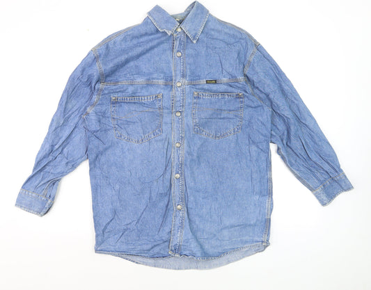 Diesel Mens Blue Denim Regular Fit Long Sleeve Shirt Size M