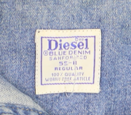 Diesel Mens Blue Denim Regular Fit Long Sleeve Shirt Size M
