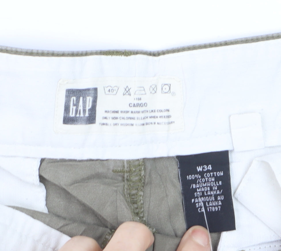 GAP Men’s Beige Cargo Shorts Size 34 Regular Cotton Belted