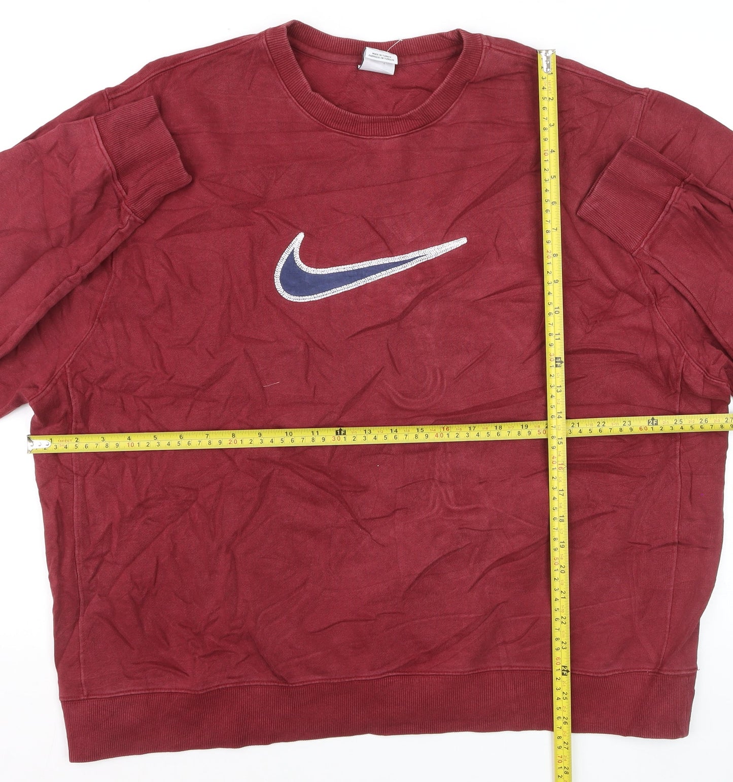 Nike Men's Red Crew Neck Pullover Sweatshirt 2XL Logo Sportswear