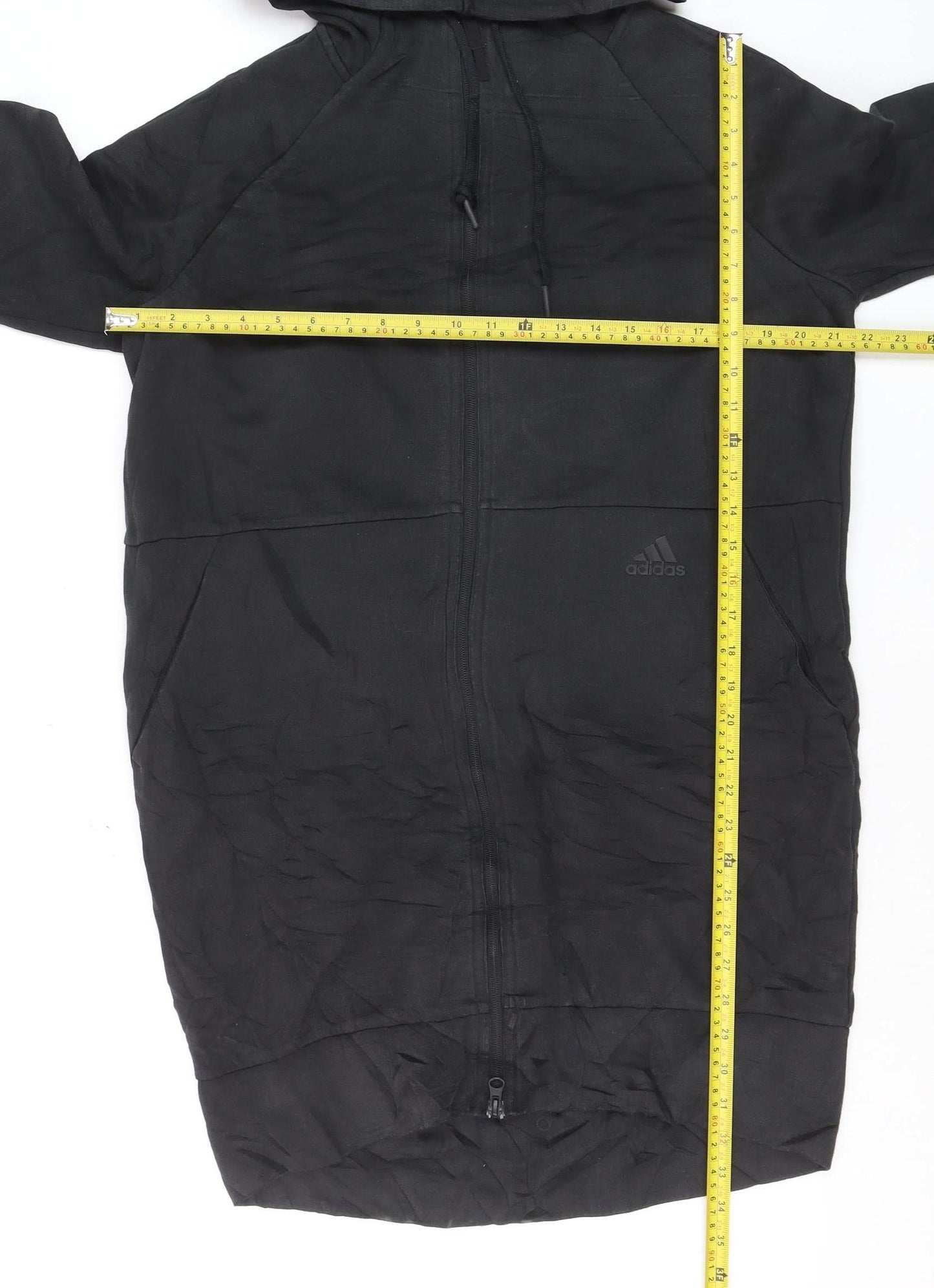 Adidas Men's Black Full Zip Hoodie Size S Lightweight Fleece