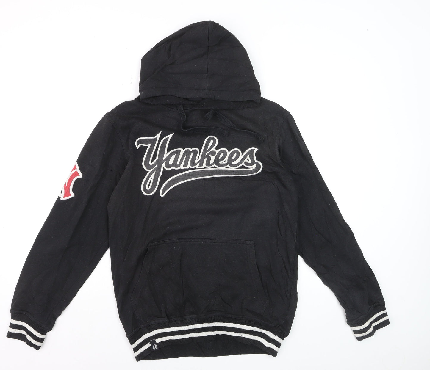 Majestic Men’s Black Yankees Pullover Hoodie Size S Baseball Style