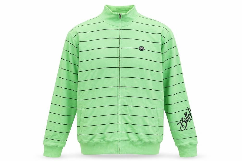 Billabong Men's Green Striped Full Zip Sweatshirt L