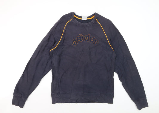 Adidas Men’s Blue Embroidered Logo Pullover Sweatshirt M