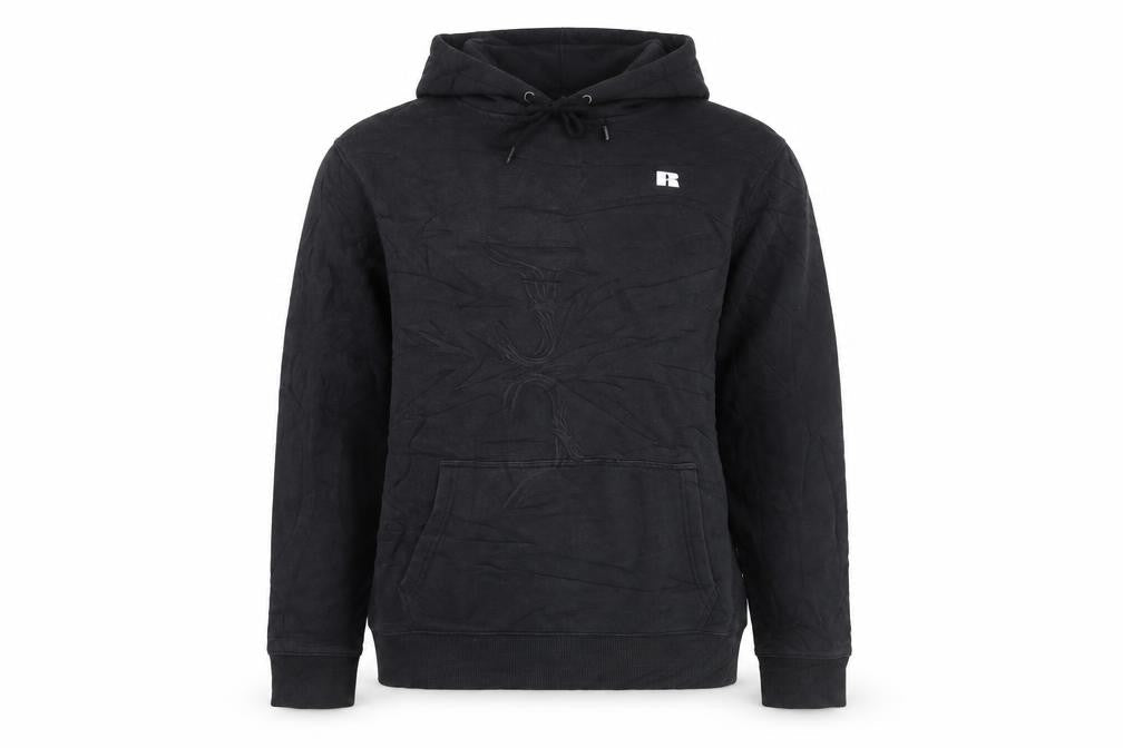 Russell Athletic Men's Black XL Pullover Hoodie with Logo Pocket