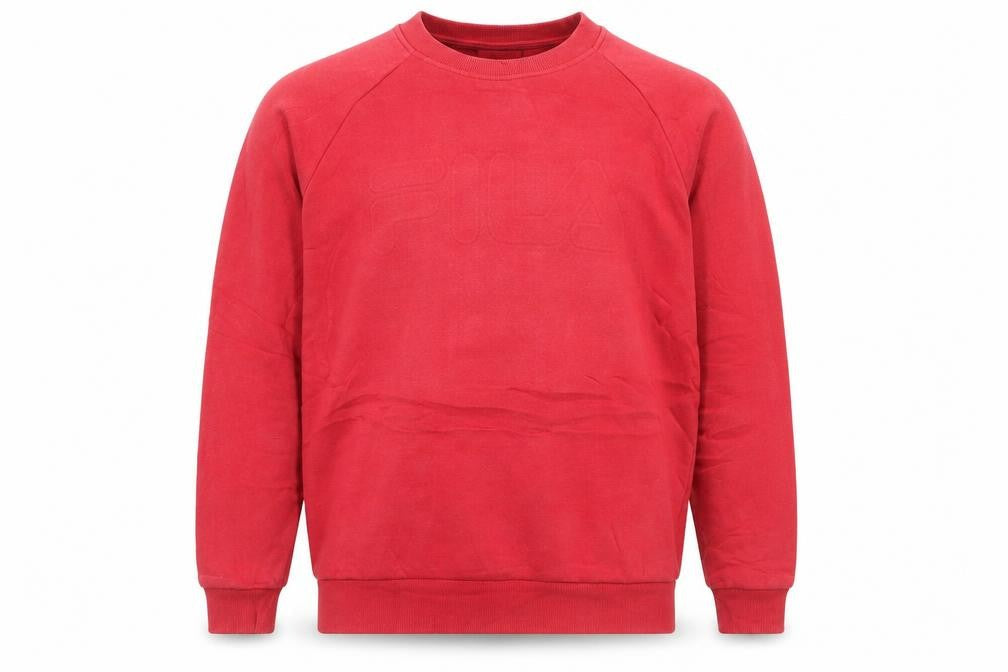 Fila Men's Red Crew Neck Pullover Sweatshirt Size L Regular Fit