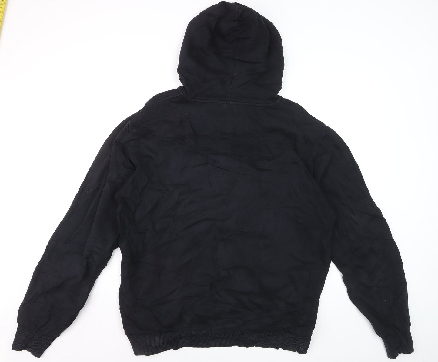 DC Mens Black XL Full Zip Hoodie Hooded Sweatshirt Logo Fleece