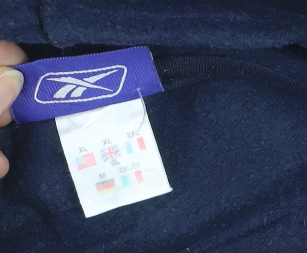 Reebok Men's Blue XL Full Zip Hoodie Sweatshirt Sportswear
