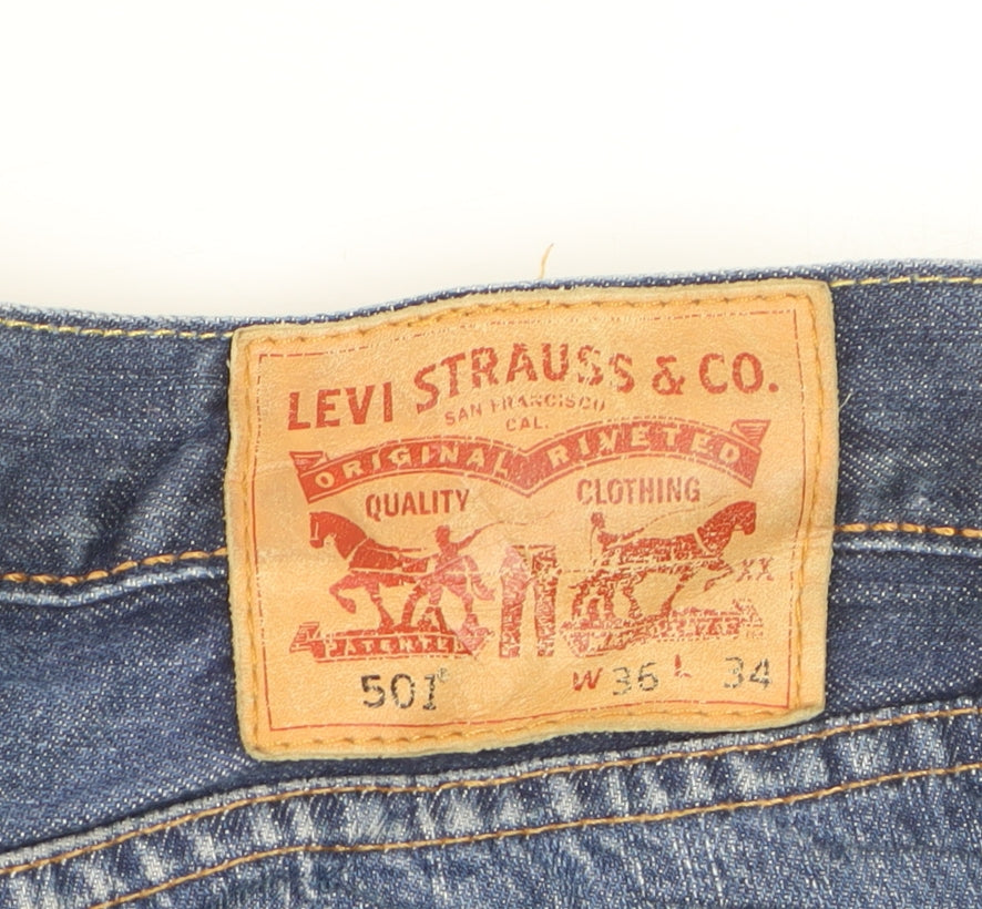 Levi’s 501 Men’s Blue Straight Jeans W36 L34 Denim Classic