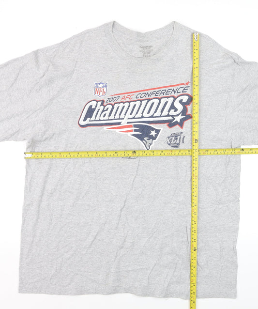 Reebok Men's Grey NFL Patriots Champions T-Shirt Size XL