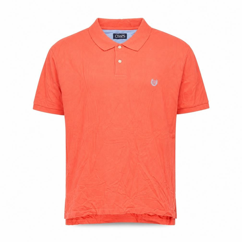 Chaps Mens Orange XL Regular Fit Short Sleeve Cotton Polo Shirt