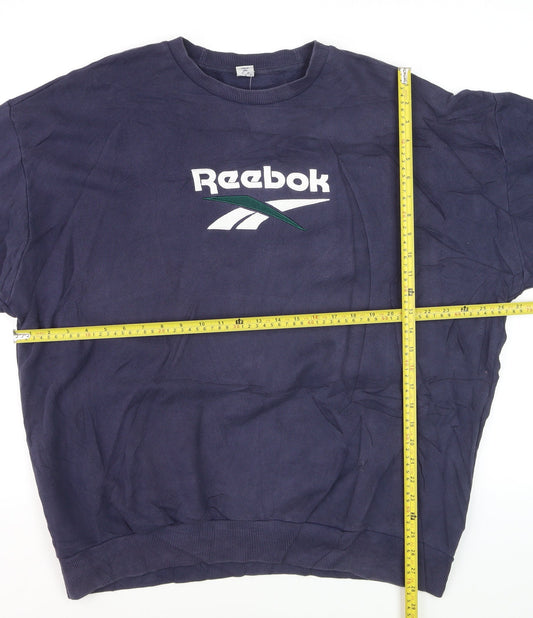 Reebok Men's Blue XL Pullover Crew Neck Cotton Sweatshirt