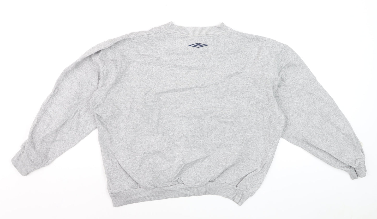 Umbro Boys Grey Crew Neck Logo Pullover Sweatshirt M