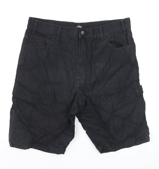 Dickies Men's Black Cotton Cargo Work Shorts Size 34 Regular Fit