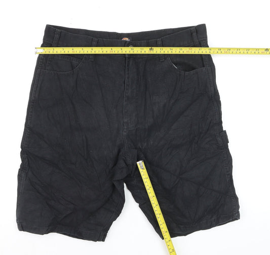 Dickies Men's Black Cotton Cargo Work Shorts Size 34 Regular Fit