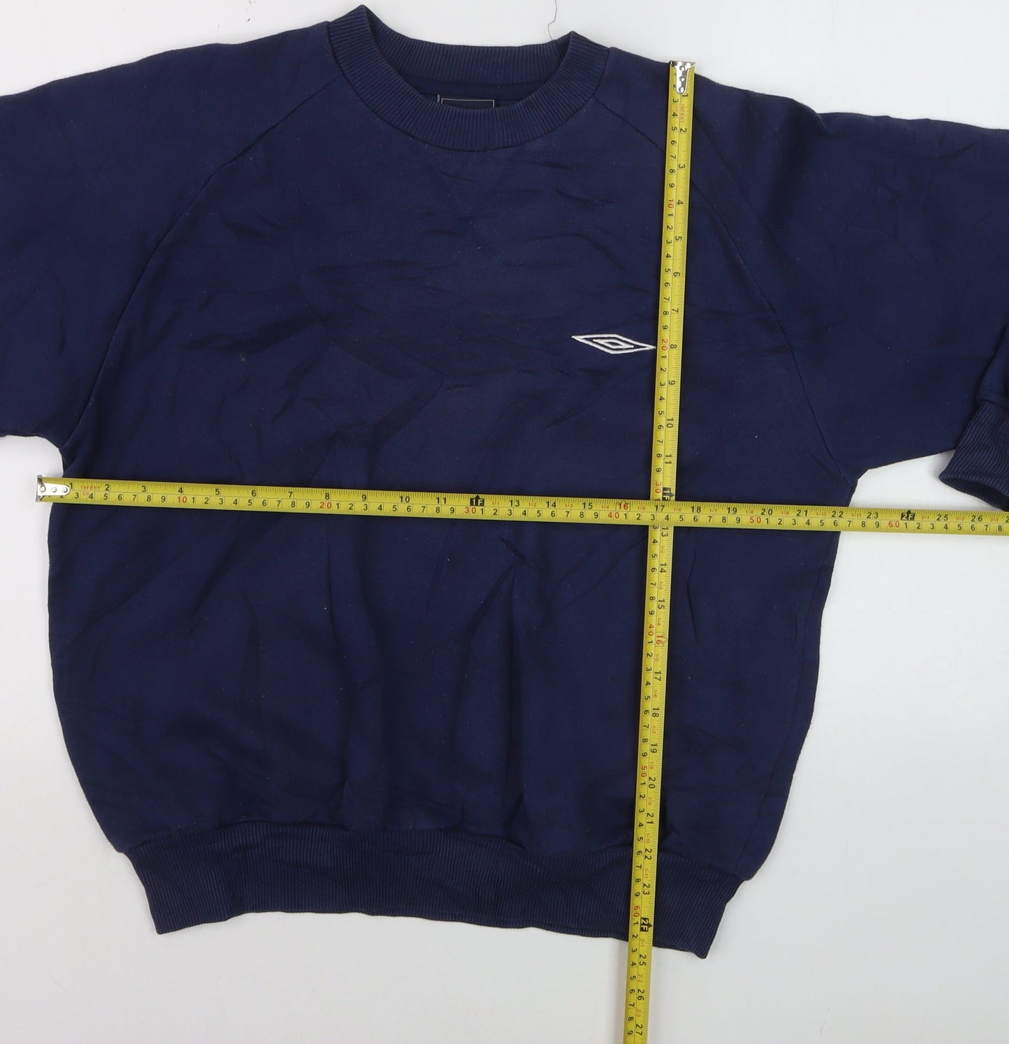 Umbro Men's Blue Pullover Sweatshirt M Crew Neck Logo Sportswear