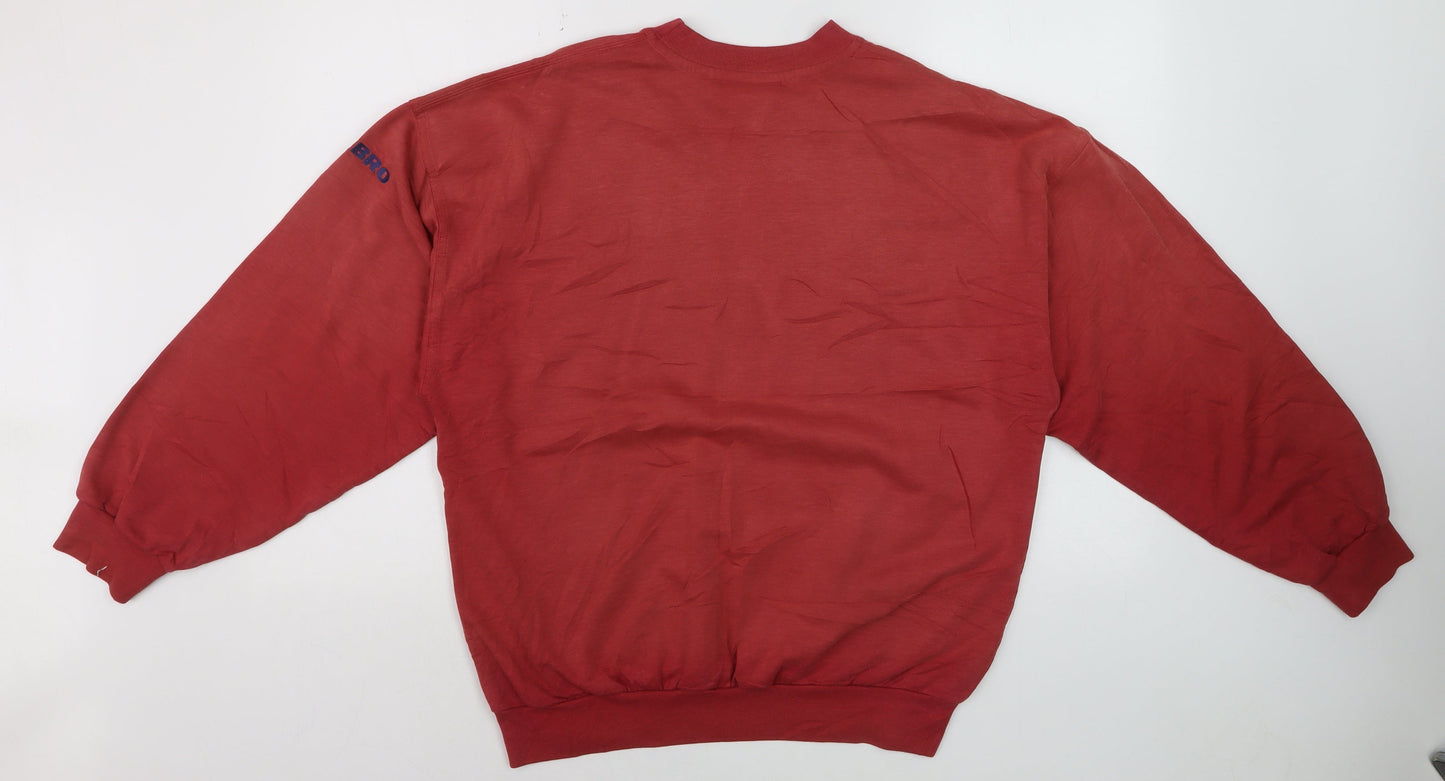 Umbro Men’s Red Crew Neck Pullover Sweatshirt Size M Sports Style