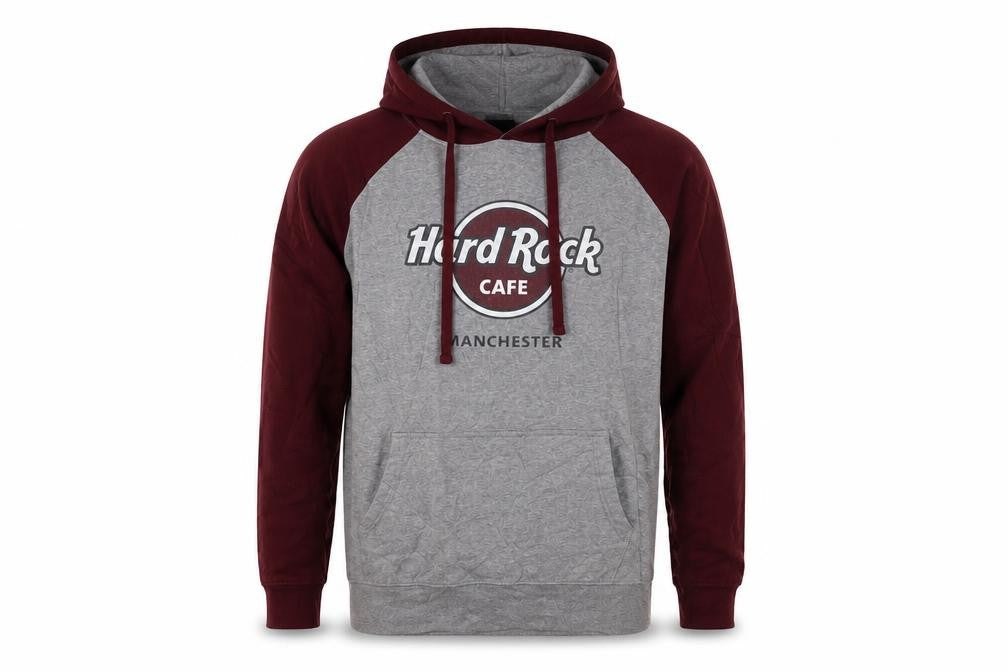 Hard Rock Cafe Manchester Men's Grey Pullover Hoodie M