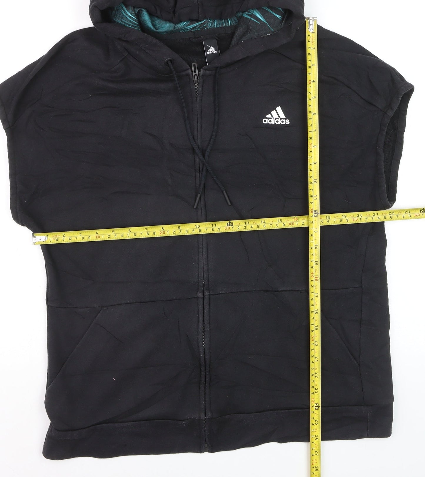 Adidas Men's Black Sleeveless Full Zip Hoodie Size M