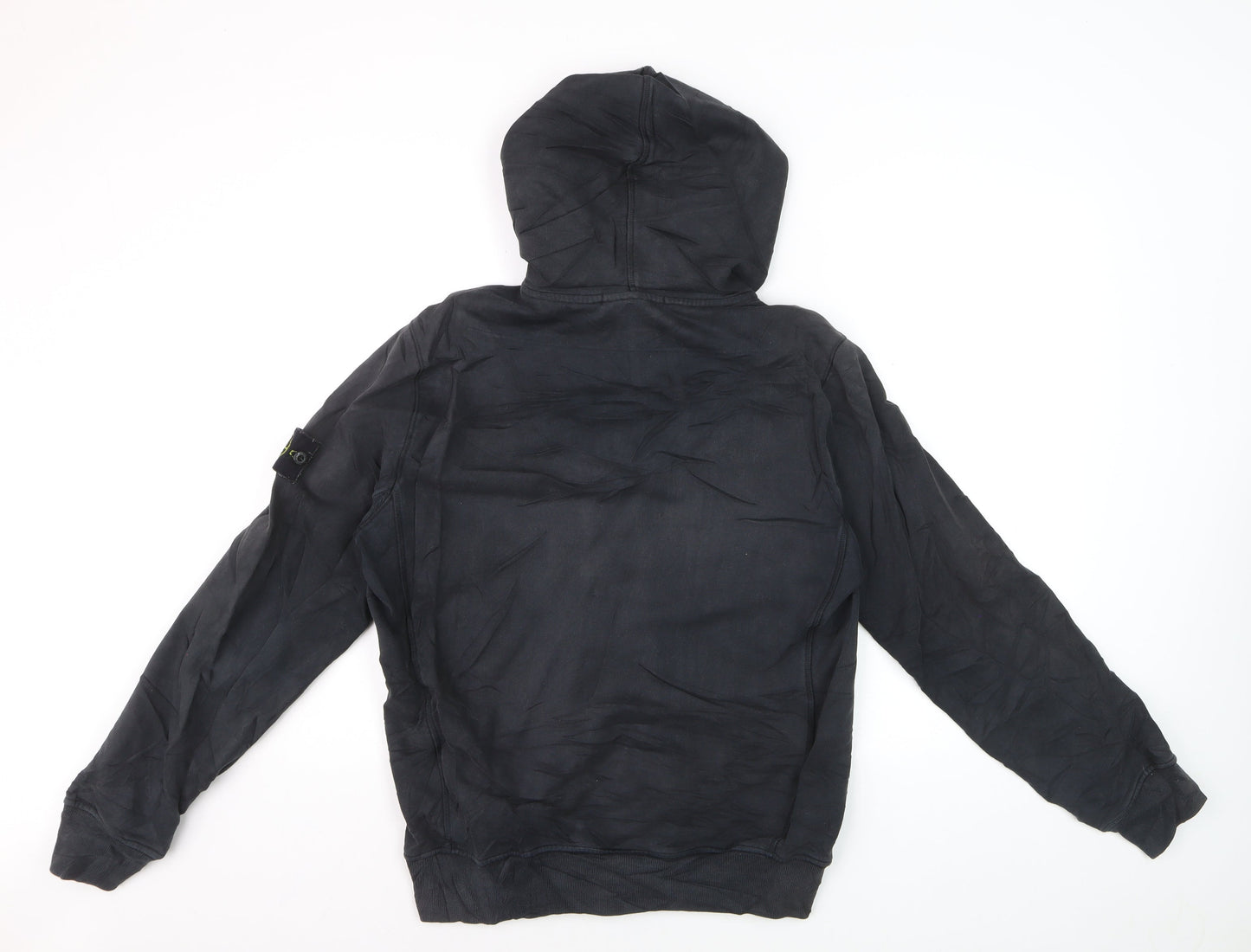 Stone Island Men's Black Cotton Full Zip Hoodie M Excellent