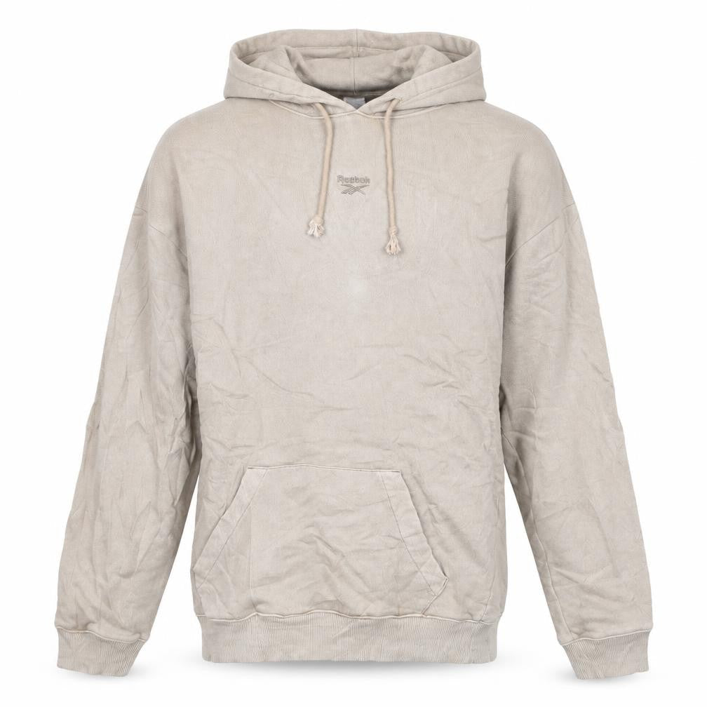 Reebok Men's Beige Pullover Hoodie XS Regular Fit Cotton Blend