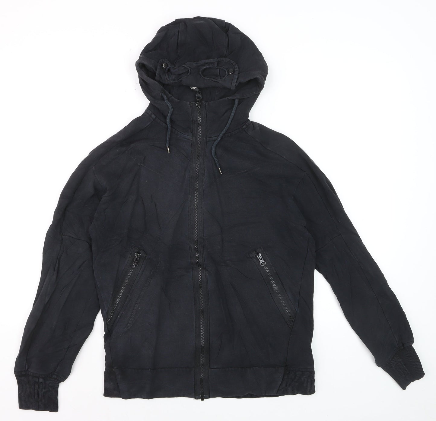 C.P. Company Men's Black Full Zip Hoodie Size S Lightweight Cotton