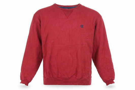 Champion Men's Red Pullover Sweatshirt L Crew Neck Cotton Blend