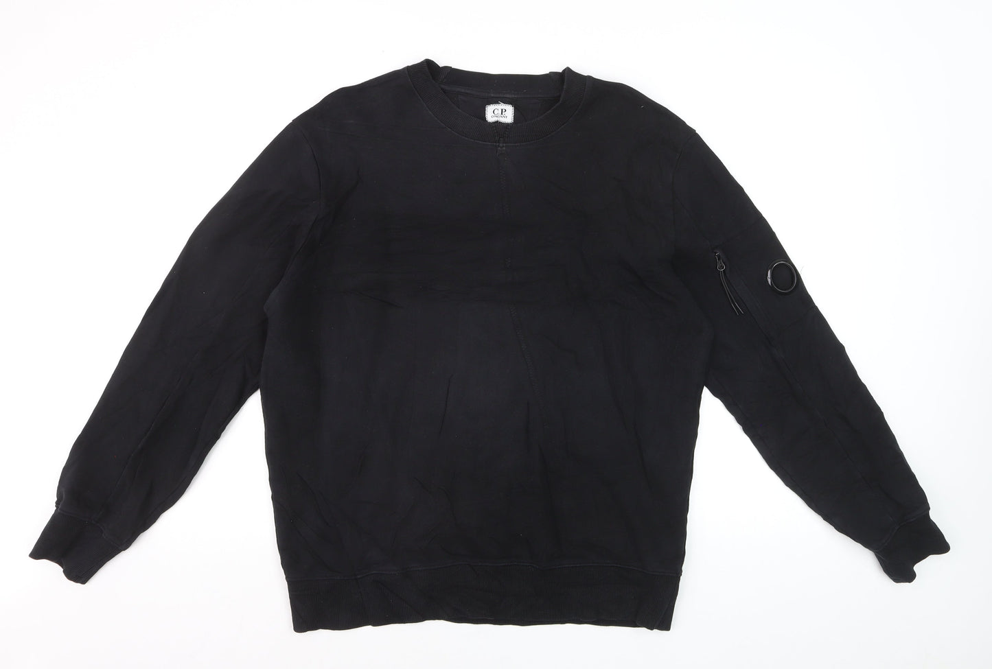 C.P. Company Men's Black Crew Neck Sweatshirt Size L Cotton Casual