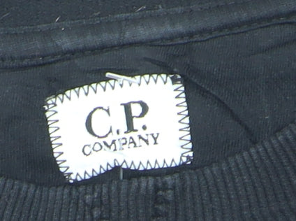 C.P. Company Men's Black Crew Neck Sweatshirt Size L Cotton Casual
