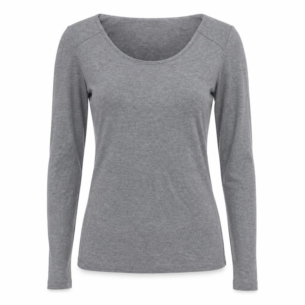 Karen Millen Women’s Grey Long Sleeve Jersey Scoop Neck Top Size 6