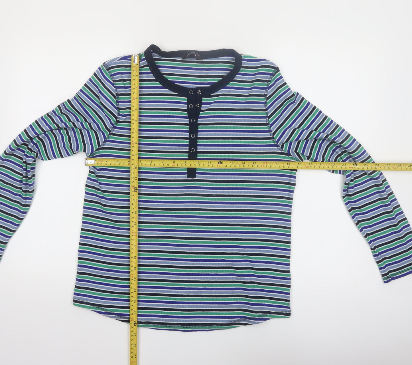 Marks and Spencer Women’s Multicoloured Long Sleeve Henley Top Size 18