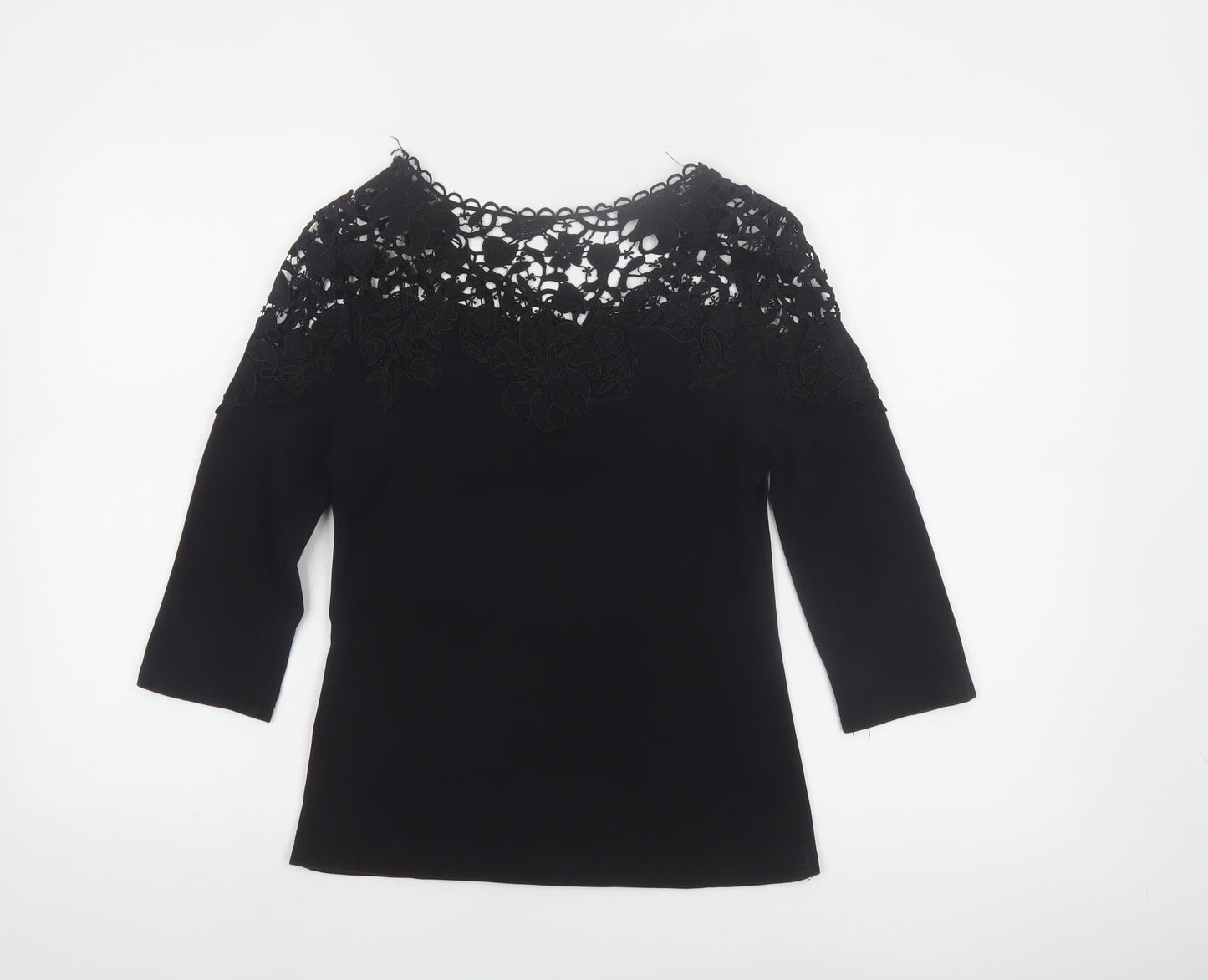 May by Shining Star Women's Black Lace Top S/M