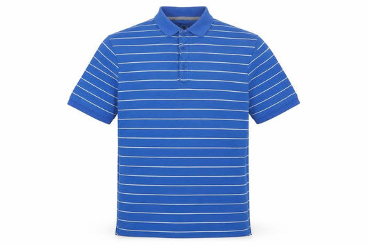 Sandstone Men's Blue Striped Polo Shirt Size M Cotton Casual