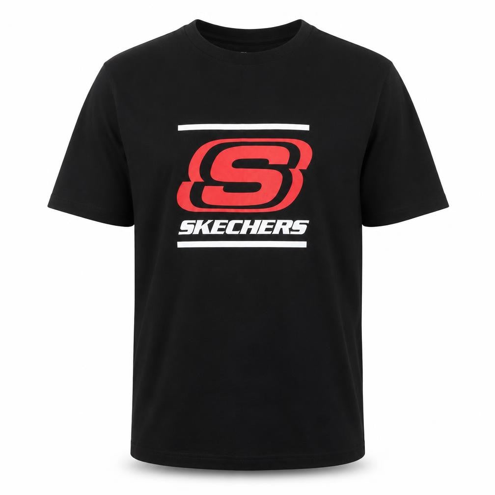 Skechers Men's Black Medium Logo Graphic Cotton T-Shirt