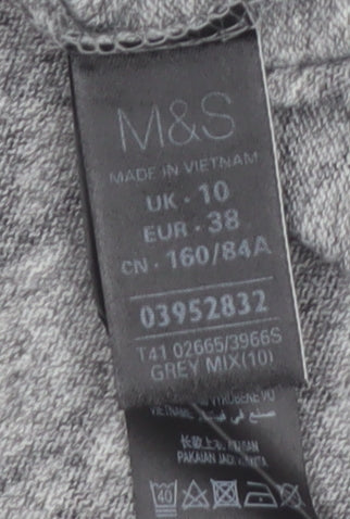 Marks and Spencer Womens Grey Aztec Tunic 3/4 Sleeve Top Size 10