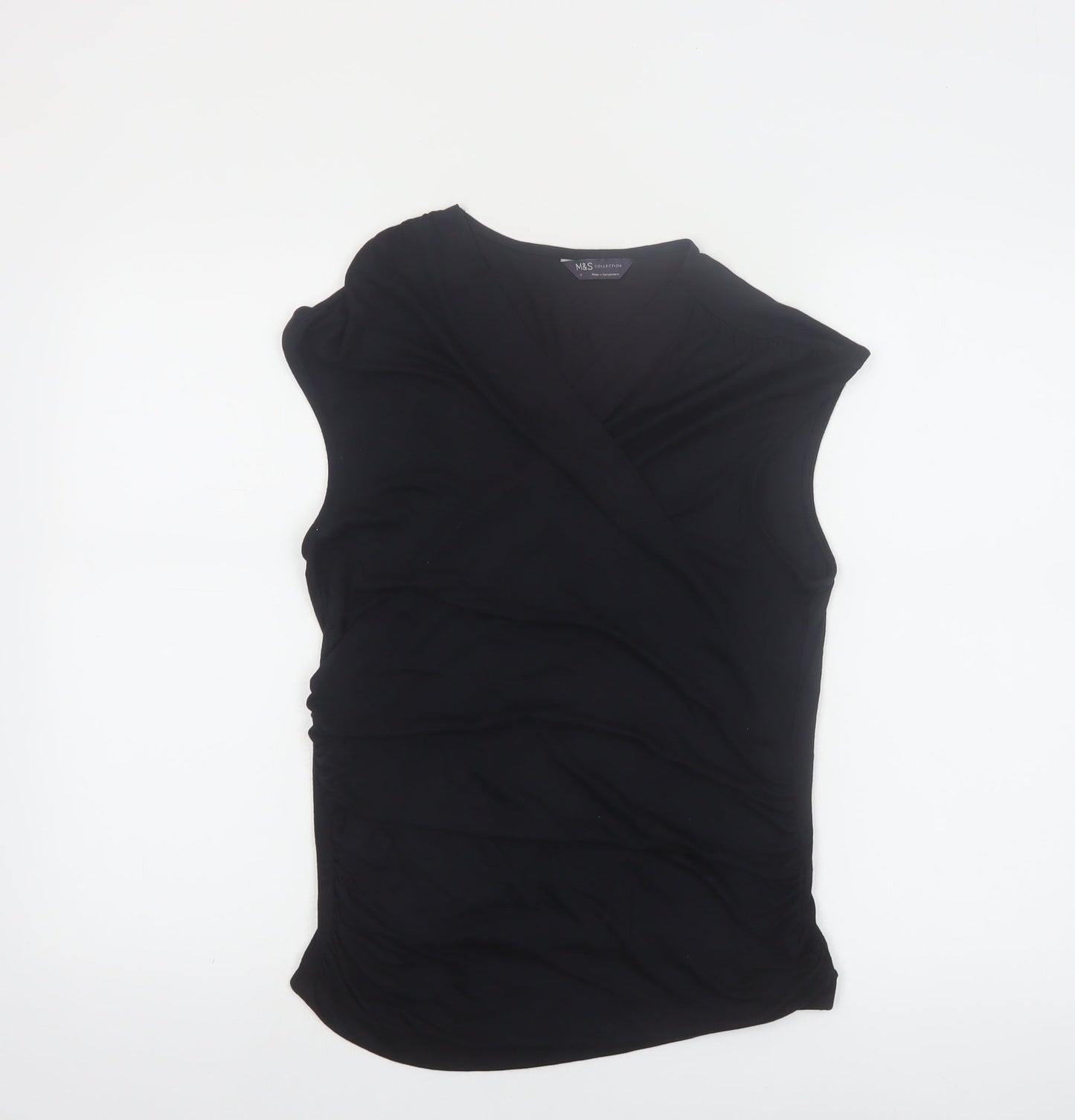 Marks and Spencer Women’s Black Wrap Sleeveless Blouse Size 12