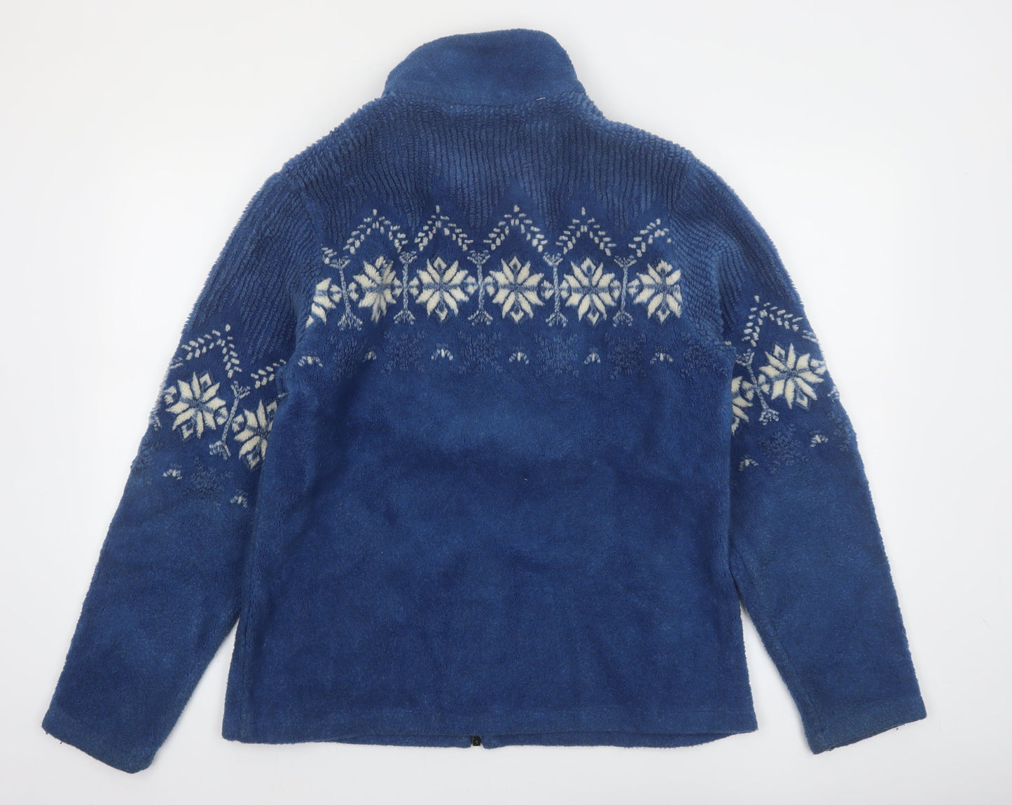 Black Diamond Women Blue Fair Isle Fleece Jacket XL Winter Casual