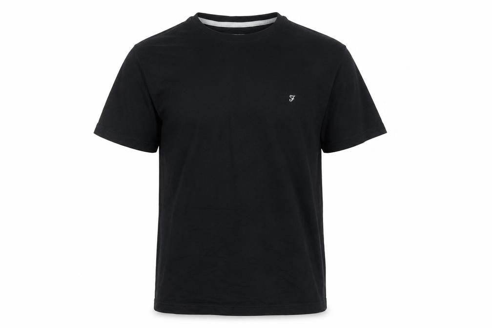 Farah Men's Black Crew Neck Short Sleeve Cotton T-Shirt L