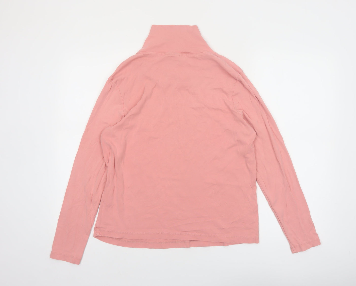 Cotton Traders Women’s Pink Long Sleeve Roll Neck Cotton Top Size 18